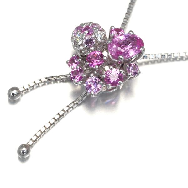 タサキ ネックレス ピンクサファイア 0.60ct ダイヤ 0.15ct K18WG BLJ  