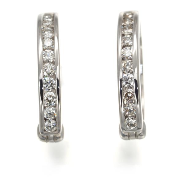 ダイヤ 0.27ct/0.27ct フープ レールセッティング ピアリング  