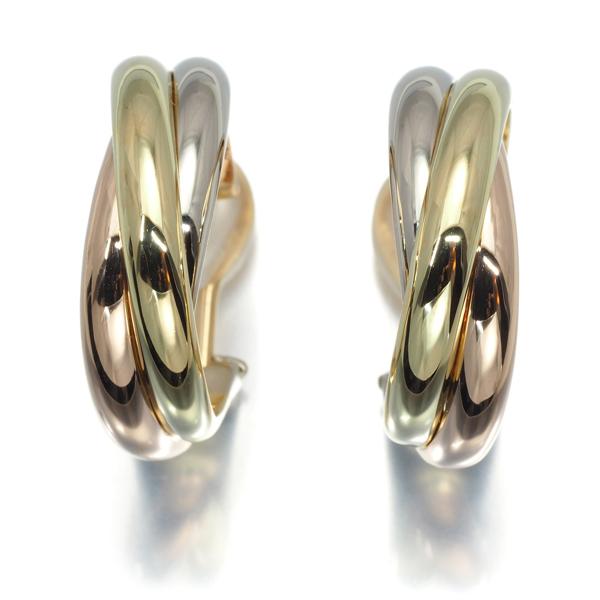 カルティエ トリニティイヤリング スリーカラー フープ K18YG/WG/PG  