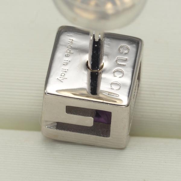 GUCCI グッチ ピアス アメジスト Gキューブ K18WG BLJ 限界値下げ品  