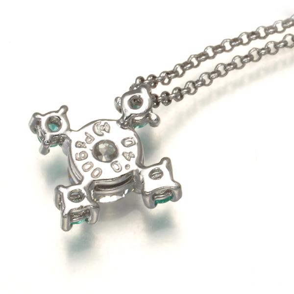 TASAKI タサキ ネックレス ダイヤ 0.40ct パライバトルマリン クロス 