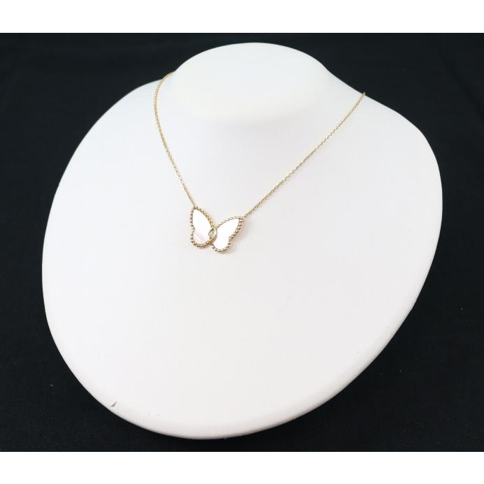 ヴァンクリーフ＆アーペル ネックレス シェル ダイヤ パピヨン K18YG  