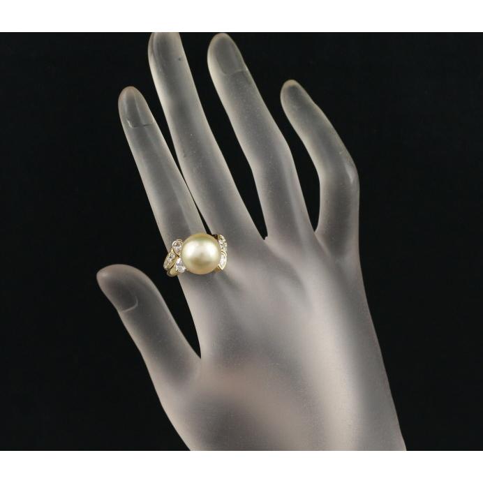 MIKIMOTO ミキモト リング ゴールデンパール 真珠 12.0mm ダイヤ  