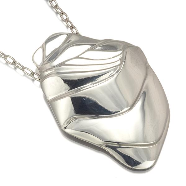 396【ジョージジョンセン】2連ロングネックレスストーン