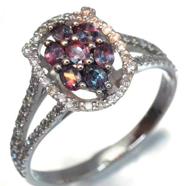 アレキサンドライト 0.40ct ダイヤ ダイヤモンド 0.47ct リング Pt900  