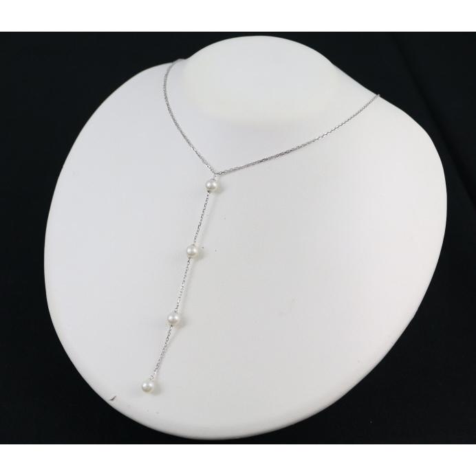 GUCCI グッチ ネックレス パール 真珠 5.7mm Y字 ステーション K18WG 