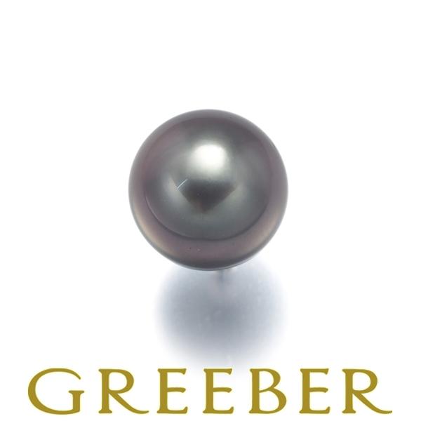 ミキモト ピアス ブラックパール 真珠 9.5mm 一粒 片耳 K18WG BLJ  