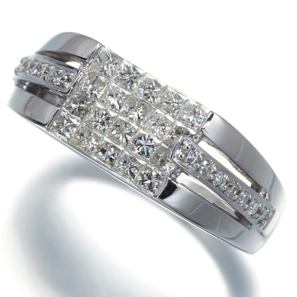 k18 0.53ct ミステリーセッティングダイヤモンドリング