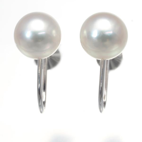 MIKIMOTO ミキモト イヤリング パール アコヤ真珠 7.4mm K18WG BLJ 