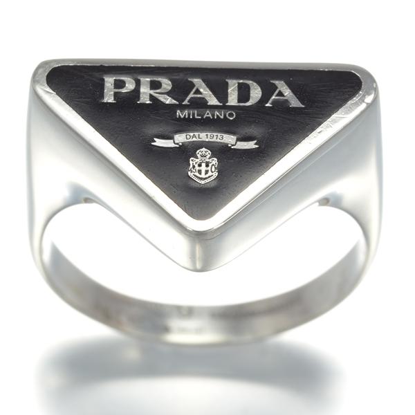 PRADA プラダ リング シンボル ロゴ 9号 シルバー 925 指輪 BLJ