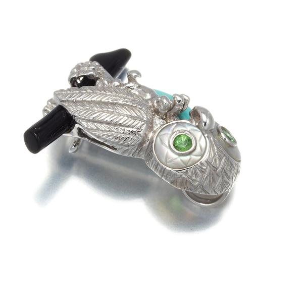 未使用品  ターコイズ  グリーンガーネット シルバー  ブローチ 兼ペンダント 未使用品 ターコイズ グリーンガーネット シルバー ブローチ 兼