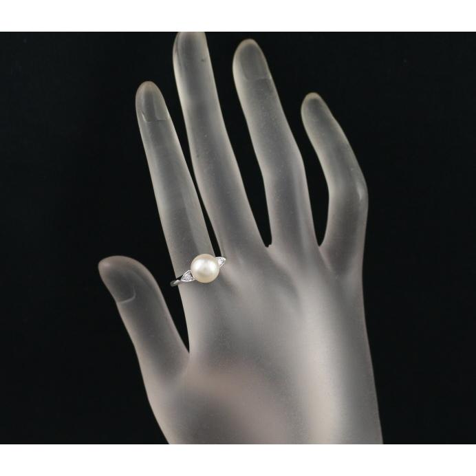 MIKIMOTO ミキモト リング パール 真珠 8.6mm ダイヤ ダイヤモンド 13 