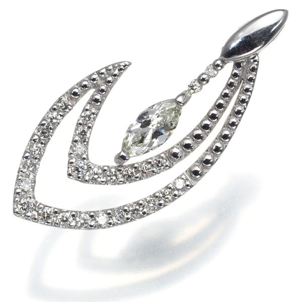 ダイヤ ダイヤモンド 0.234ct/0.20ct 2種カット 透かし ペンダント  