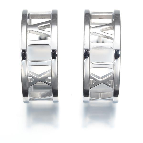 TIFFANY&Co. ティファニー ピアス オープンアトラス フープ K18WG BLJ 