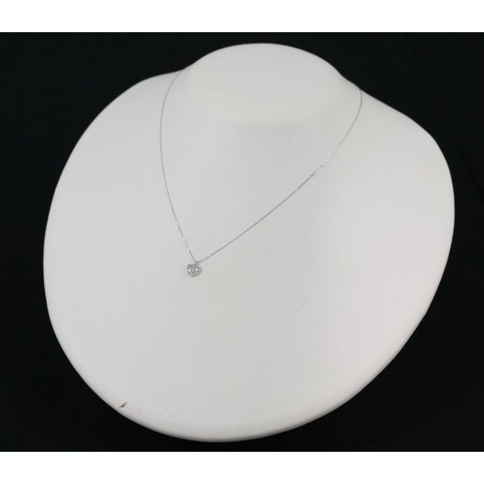 ダイヤ ダイヤモンド 0.10ct ハート ネックレス K18WG GENJ : 152874 