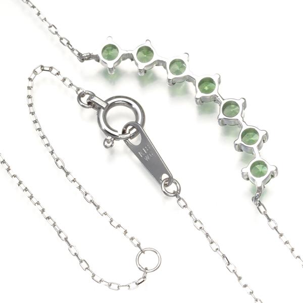 グリーンガーネット 7P ライン ネックレス K18WG GENJ 限界値下げ品  