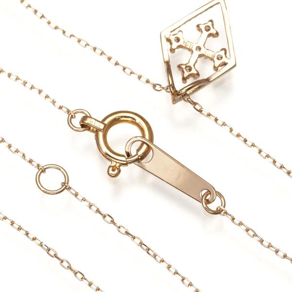 ダイヤ ダイヤモンド クロス 透かし ネックレス K18PG GENJ 限界値下げ  