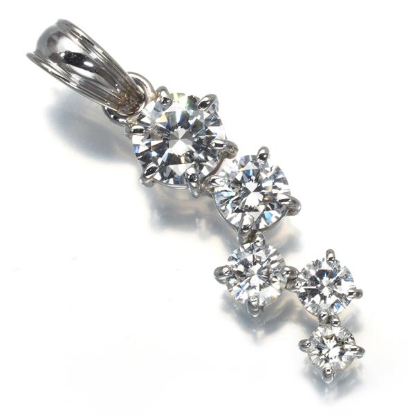 ダイヤ ダイヤモンド 0.71ct 5P ペンダントトップ Pt900 GENJ : 153412 