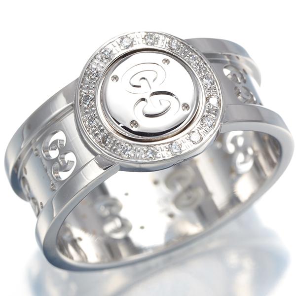 グッチ リング ダイヤ ダイヤモンド アイコン トワール 12号 K18WG  