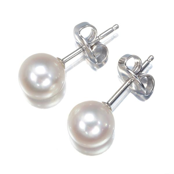 ミキモト ピアス パール 真珠 7.2mm 一粒 K18WG BLJ : 153742