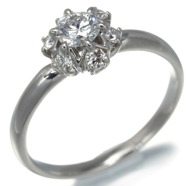 4℃ リング ダイヤ ダイヤモンド 0.253ct E VVS2 VG 9号 Pt950 Diamond 