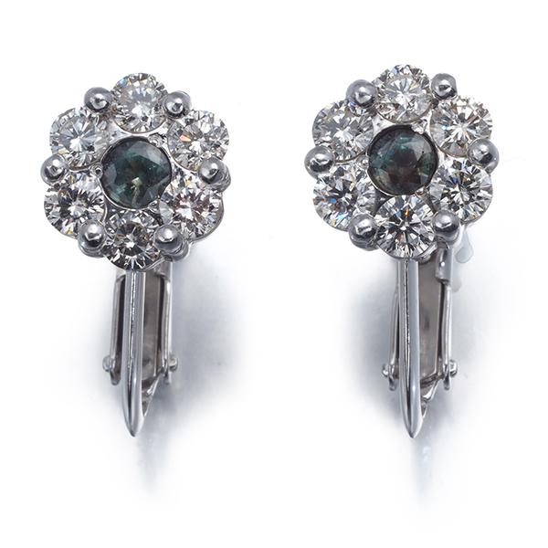 アレキサンドライト 0.14ct ダイヤ ダイヤモンド 0.50ct イヤリング 