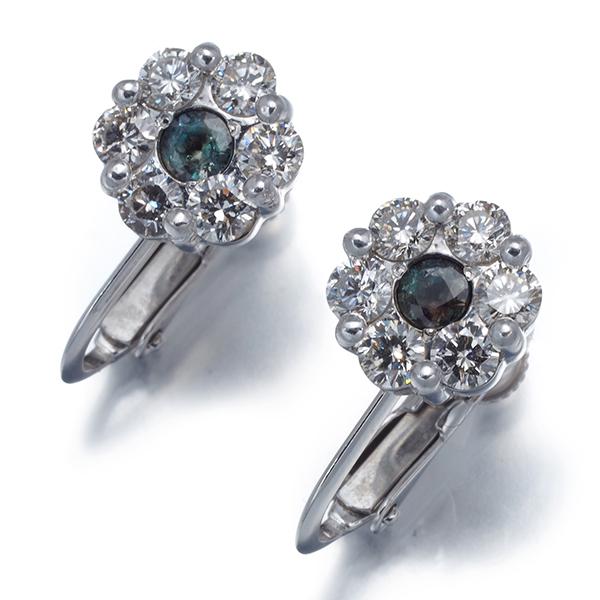 アレキサンドライト 0.14ct ダイヤ ダイヤモンド 0.50ct イヤリング 