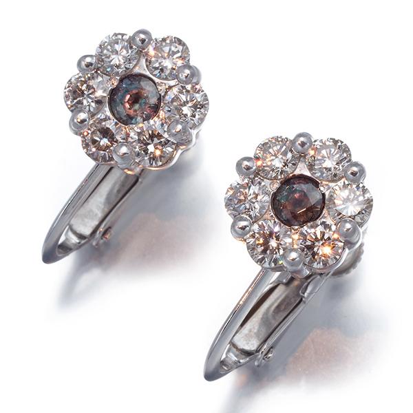 アレキサンドライト 0.14ct ダイヤ ダイヤモンド 0.50ct イヤリング 