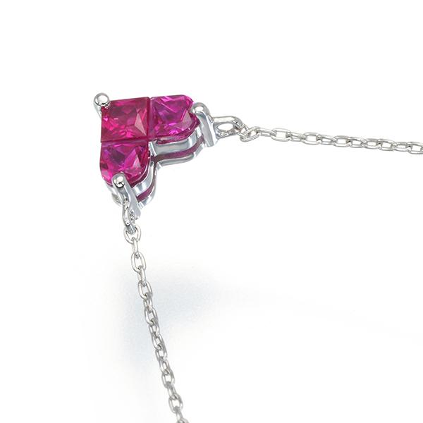 スタージュエリー ネックレス ルビー 0.25ct ミステリアスハート K18WG 