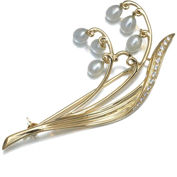 MIKIMOTO ミキモト ブローチ パール 真珠 4.5mm ダイヤ MIKIMOTO ミキモト ブローチ パール 真珠 4.5mm ダイヤ