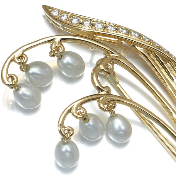 MIKIMOTO ミキモト ブローチ パール 真珠 4.5mm ダイヤ MIKIMOTO ミキモト ブローチ パール 真珠 4.5mm ダイヤ