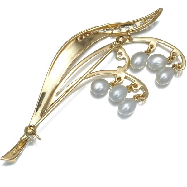 MIKIMOTO ミキモト ブローチ パール 真珠 4.5mm ダイヤ MIKIMOTO ミキモト ブローチ パール 真珠 4.5mm ダイヤ