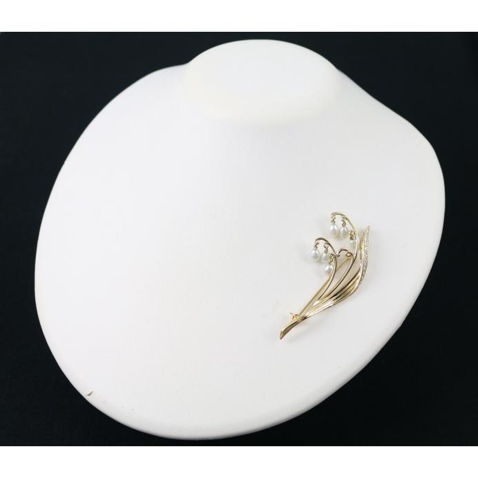 MIKIMOTO ミキモト ブローチ パール 真珠 4.5mm ダイヤ MIKIMOTO ミキモト ブローチ パール 真珠 4.5mm ダイヤ