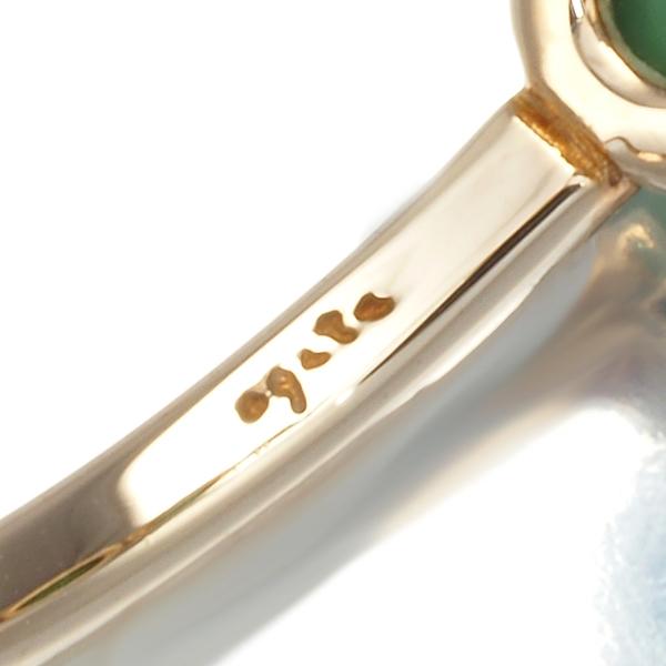 アガット リング グリーンストーン 5P 9号 K10YG 指輪 BLJ 