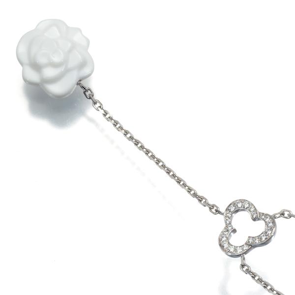 シャネルアゲートダイヤモンドネックレスK18WG