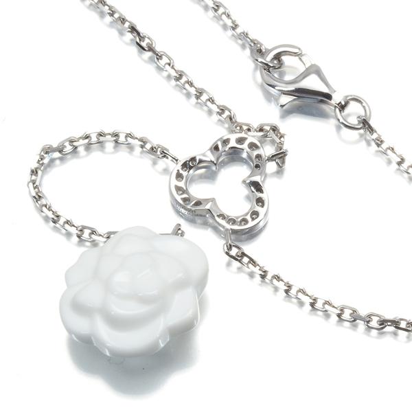 シャネル　アゲート　ダイヤモンド　ネックレス　K18WG シャネルアゲートダイヤモンドネックレスK18WG