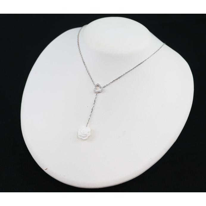 シャネルアゲートダイヤモンドネックレスK18WG