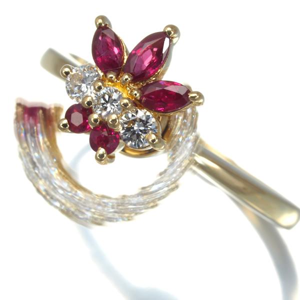 ウォルサム】Waltham ダイヤモンドルビー K18YG スイングリング