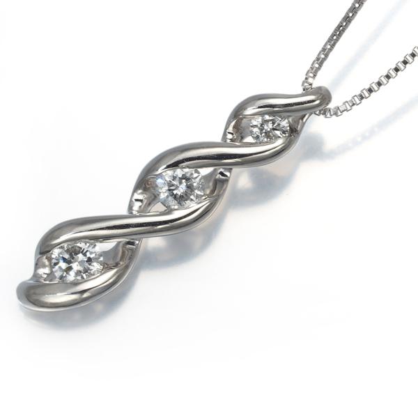 Trilogy トリロジー ネックレス ダイヤ ダイヤモンド 0.30ct 3P Pt900  