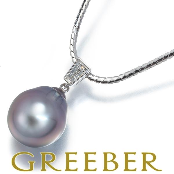 MIKIMOTO ミキモト ネックレス ブラックパール 真珠 12.0mm ダイヤ 