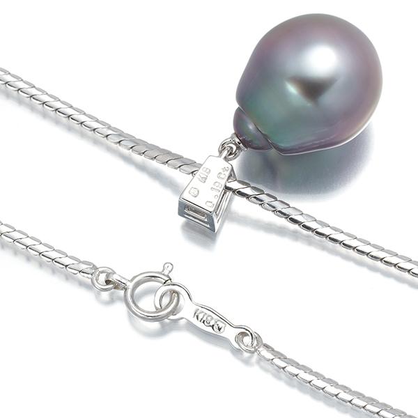 MIKIMOTO ミキモト ネックレス ブラックパール 真珠 12.0mm ダイヤ  