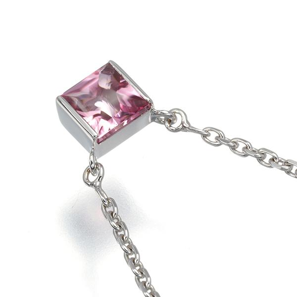 Cartier カルティエ ネックレス ピンクトルマリン タンク K18WG 保証書 