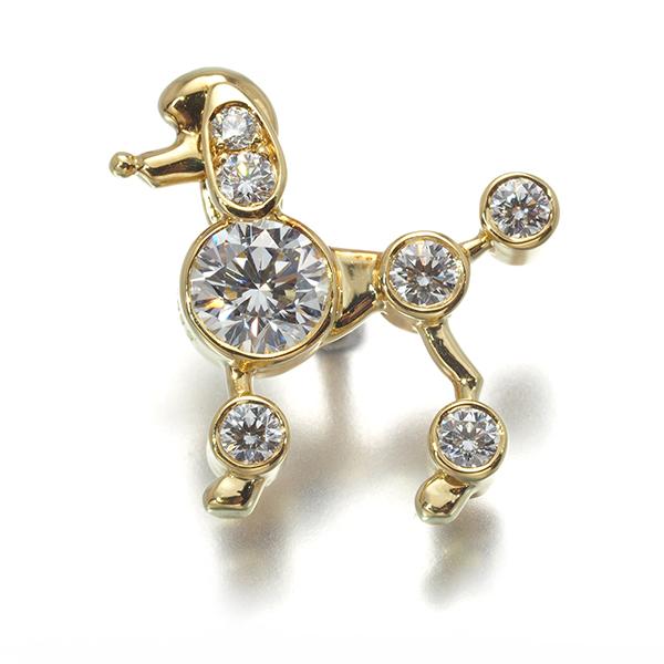 ギメル ブローチ ダイヤ ダイヤモンド 0.410ct イヌ プードル ギメル ブローチ ダイヤ ダイヤモンド 0.410ct イヌ プードル