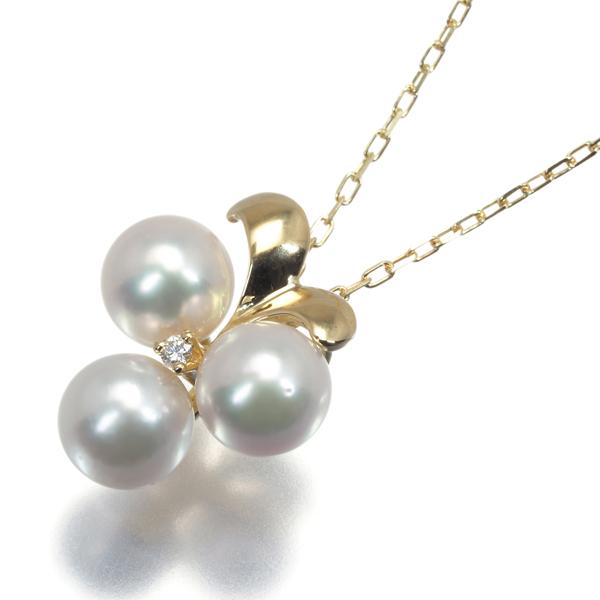 MIKIMOTO ミキモト ネックレス パール 真珠 6.2mm ダイヤ ダイヤモンド 