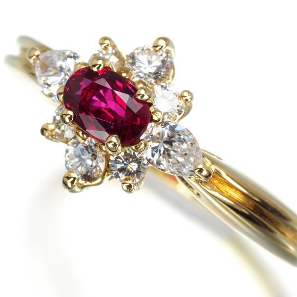 クイーンジュエリー リング ルビー 0.45ct ダイヤ ダイヤモンド 0.51ct 