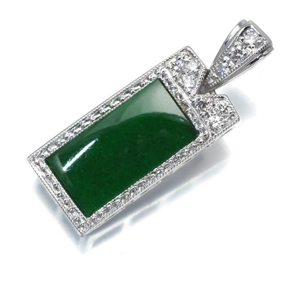 板翡翠 ヒスイ 0.93ct ダイヤ ダイヤモンド 0.10ct ペンダントトップ  