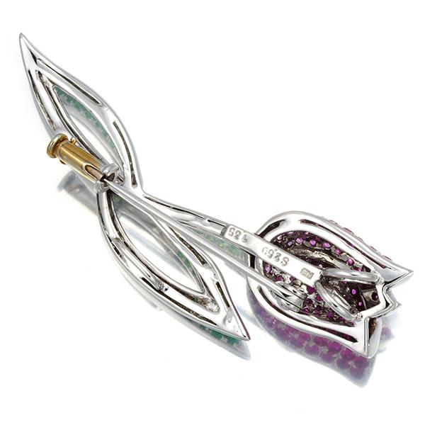 ピンクサファイア 2.50ct グリーンガーネット チューリップ ワー 