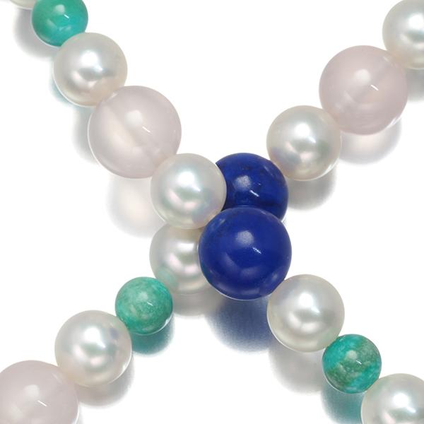 MIKIMOTO ミキモト ネックレス ラピスラズリ ローズクォーツ  