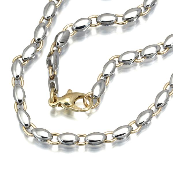 BVLGARI ブルガリ チェーンネックレス ライス 50cm K18YG/SS BLJ 