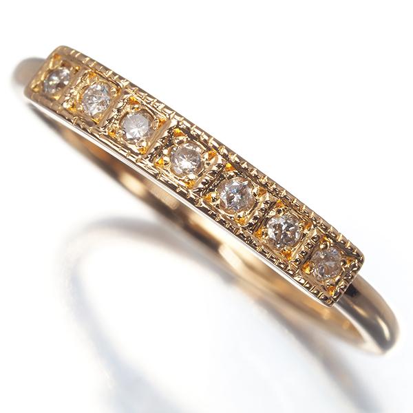 アガット リング ダイヤ ダイヤモンド 0.07ct 8号 K18PG 指輪 BLJ 